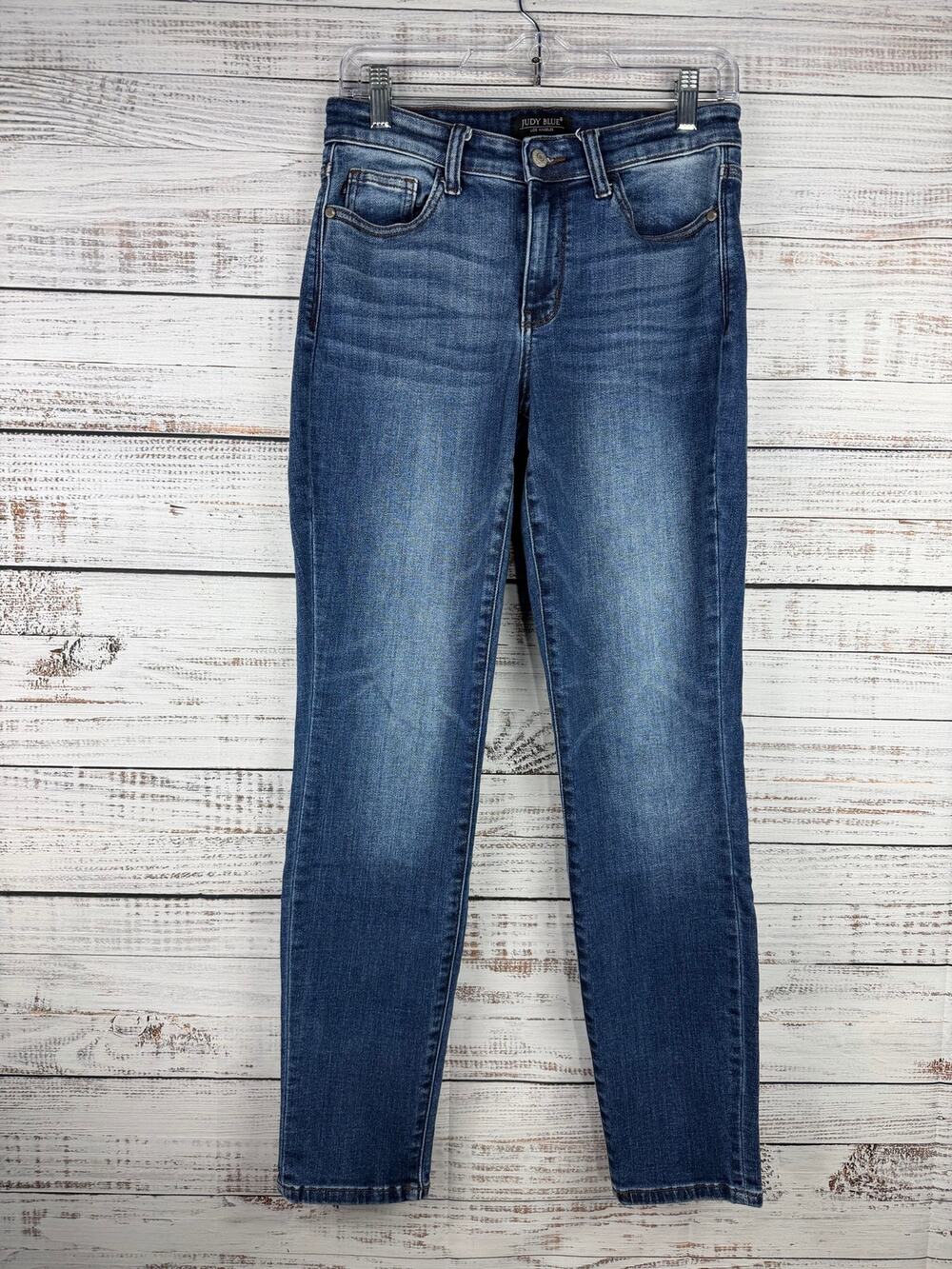 Judy Blue Slim Fit Jeans Mid Rise Comfort Stretch Dark Wash 26 Casual Normcore